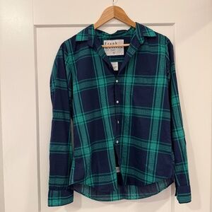 Frank & Eileen “Barry” Green and Blue Plaid Button-Up Shirt – S
